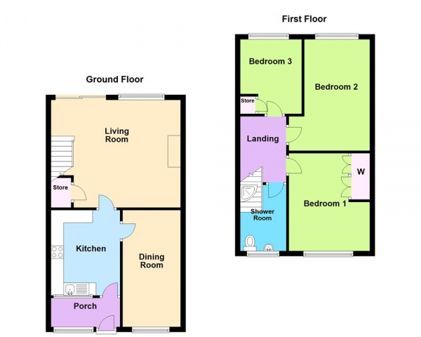 Floor Plan Image for 3 Bedroom Terraced House for Sale in Meadway Street, Burntwood, WS7 4TW