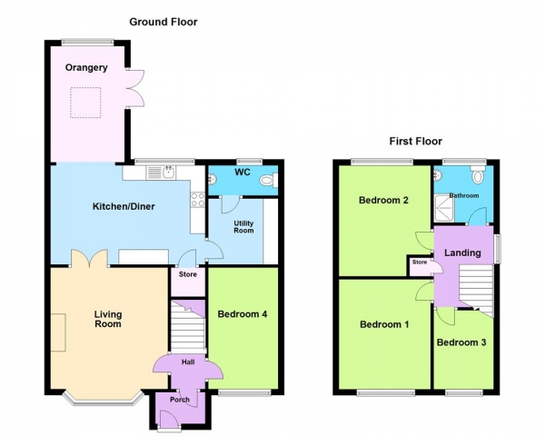 Floor Plan Image for 4 Bedroom Detached House for Sale in Holly Grove Lane, Burntwood, WS7 1QA