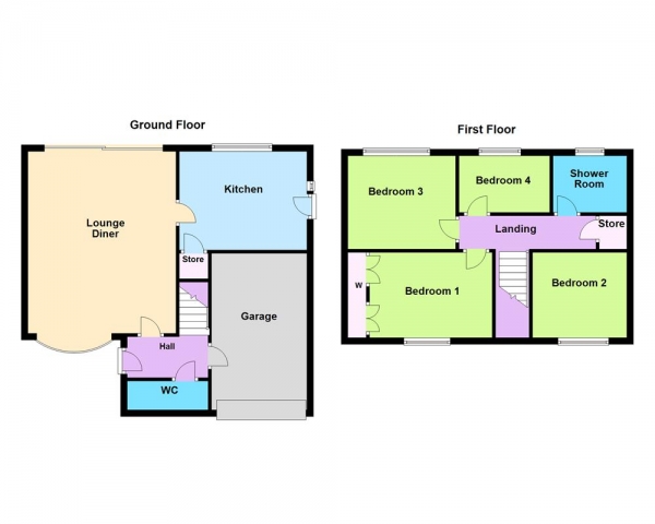 Floor Plan Image for 4 Bedroom Detached House for Sale in Garrick Rise, Burntwood, WS7 9HR