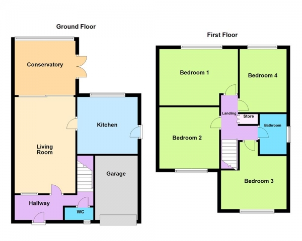 Floor Plan Image for 4 Bedroom Semi-Detached House for Sale in Rose Lane, Burntwood, WS7 9BU