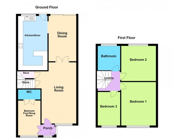 Floor Plan Image for 4 Bedroom Detached House for Sale in Thorpe Avenue, Burntwood, WS7 1NF