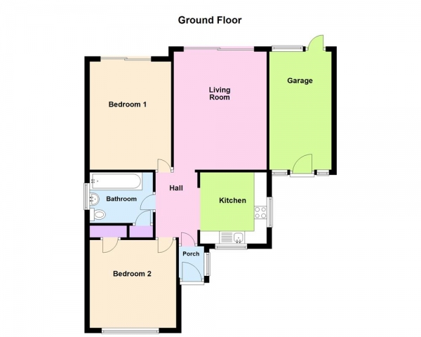 Floor Plan Image for 2 Bedroom Detached Bungalow for Sale in Rochester Avenue, Burntwood