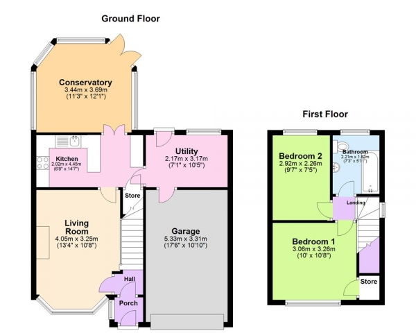 Floor Plan Image for 2 Bedroom Semi-Detached House for Sale in Bridge Cross Road, Burntwood, WS7 2DA