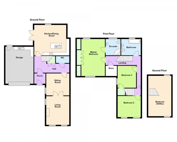 Floor Plan for 4 Bedroom Semi-Detached House for Sale in Cannock Road, Burntwood, WS7 0BP, WS7, 0BP -  &pound390,000