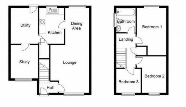 Floor Plan Image for 3 Bedroom Semi-Detached House for Sale in Lea Hall Drive, Burntwood, WS7 1ZS