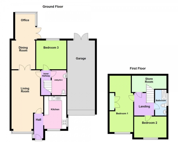 Floor Plan Image for 3 Bedroom Detached House for Sale in St. Lukes Road, Burntwood, WS7 0DH