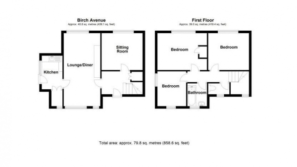 Floor Plan Image for 3 Bedroom End of Terrace House for Sale in Birch Avenue, Burntwood, WS7 4TQ