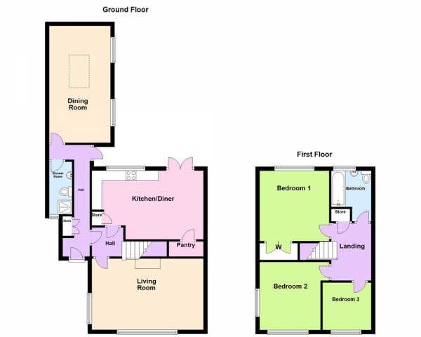 Floor Plan Image for 3 Bedroom Semi-Detached House for Sale in Nailers Drive, Burntwood, WS7 0ER