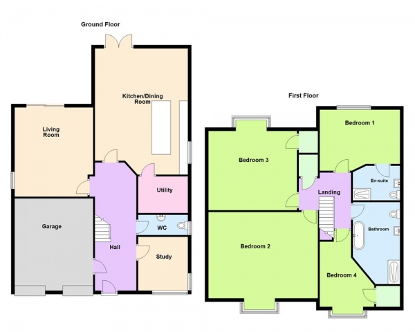 Floor Plan Image for 4 Bedroom Detached House for Sale in Baden Powell Close, Cannock Wood, WS15 4QZ