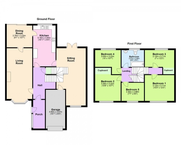 Floor Plan Image for 5 Bedroom Semi-Detached House for Sale in Fieldhouse Road, Burntwood, WS7 2DW