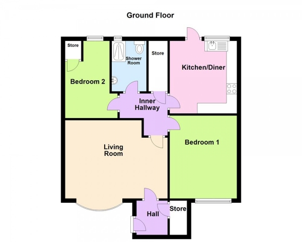 Floor Plan Image for 2 Bedroom Apartment for Sale in Cottage Close, Burntwood, WS7 4YA