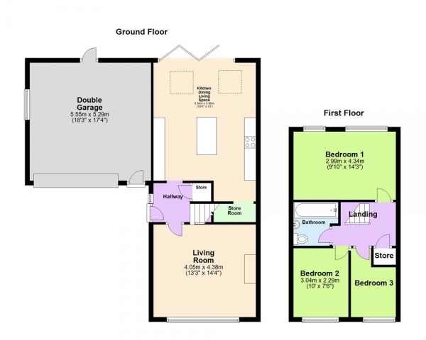 Floor Plan Image for 3 Bedroom Semi-Detached House for Sale in Dale Drive, Burntwood, WS7 9AA