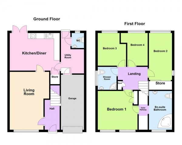 Floor Plan Image for 4 Bedroom Detached House for Sale in Viscount Road, Burntwood