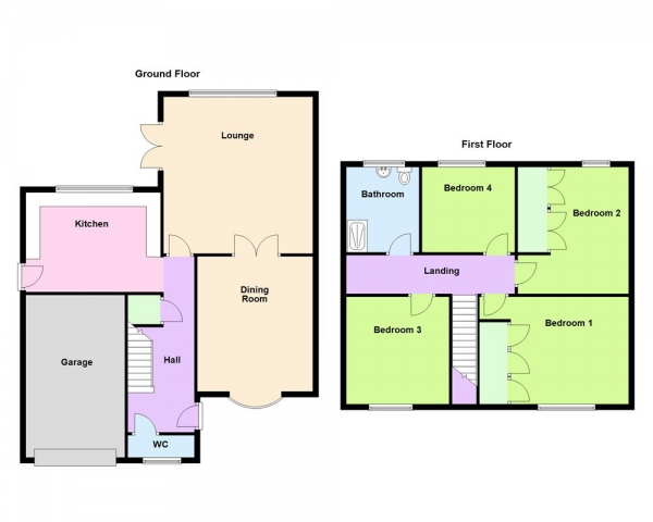 Floor Plan Image for 4 Bedroom Detached House for Sale in Lawnswood Avenue, Burntwood, WS7 4YD