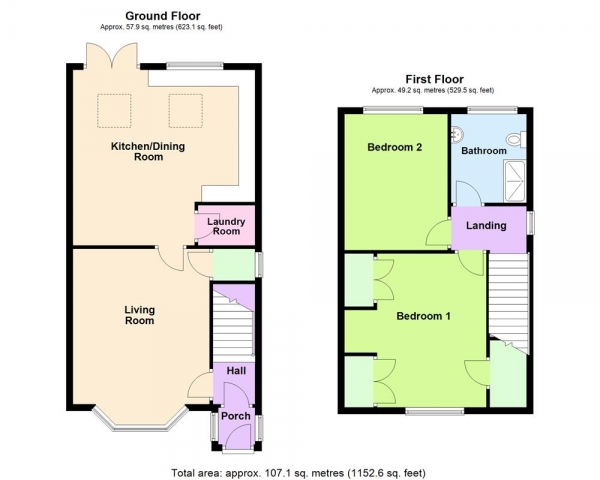 Floor Plan Image for 2 Bedroom Semi-Detached House for Sale in Cannock Road, Burntwood, WS7 0BG