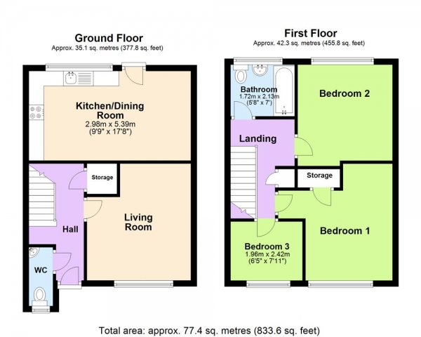 Floor Plan Image for 3 Bedroom Semi-Detached House for Sale in Chase Road, Burntwood, WS7 0EA