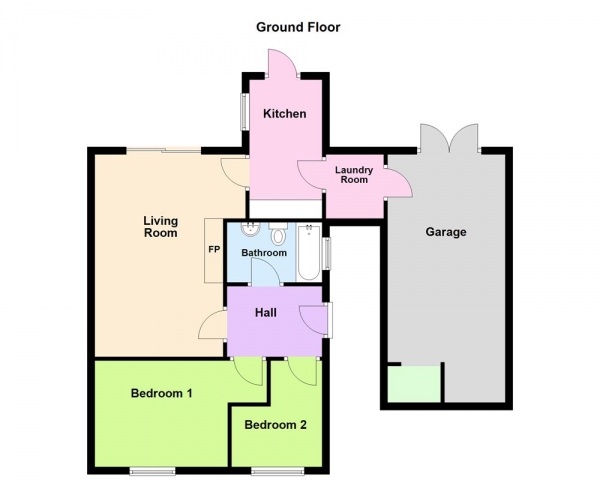 Floor Plan Image for 2 Bedroom Semi-Detached Bungalow for Sale in Ferndale Close, Burntwood, WS7 4US