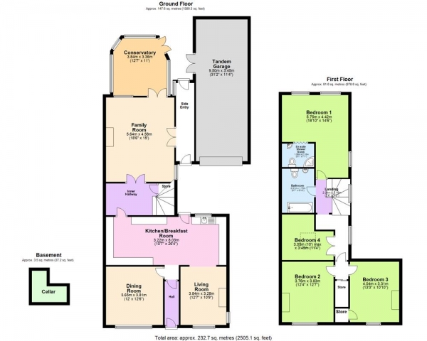 Floor Plan Image for 4 Bedroom Detached House for Sale in Princess Street, Burntwood, WS71JW