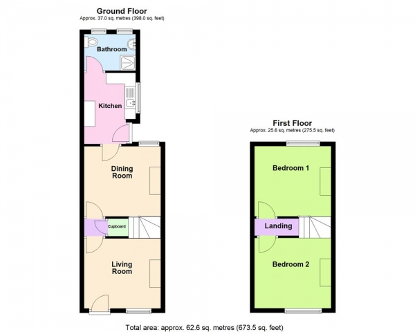 Floor Plan Image for 2 Bedroom End of Terrace House for Sale in Ironstone Road, Burntwood, WS7 1LY