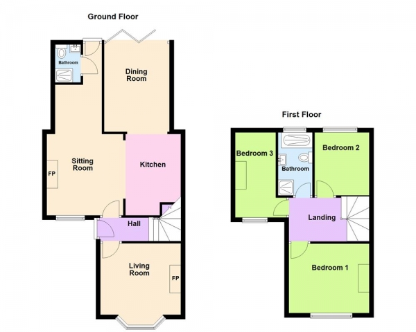 Floor Plan Image for 3 Bedroom Semi-Detached House for Sale in Overton Lane, Hammerwich, WS7 0LQ