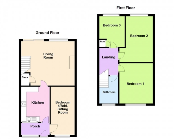 Floor Plan Image for 4 Bedroom Terraced House for Sale in Manor Rise, Burntwood, WS7 4TR