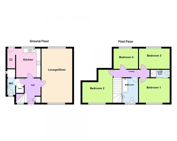 Floor Plan Image for 4 Bedroom Terraced House for Sale in North Street, Burntwood, WS7 2PB