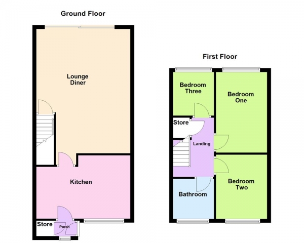 Floor Plan Image for 3 Bedroom Terraced House for Sale in Summerfield Road, Burntwood