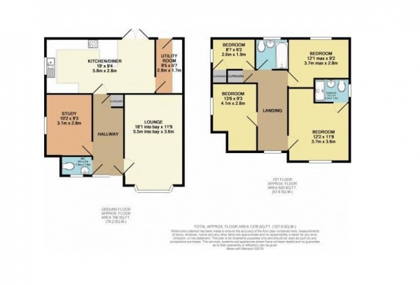 Floor Plan Image for 4 Bedroom Detached House for Sale in Willow Road, Norton Canes, WS11 9UG