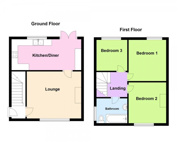 Floor Plan Image for 3 Bedroom Semi-Detached House for Sale in Dunslade Road, Erdington, Birmingham, B23 5LP