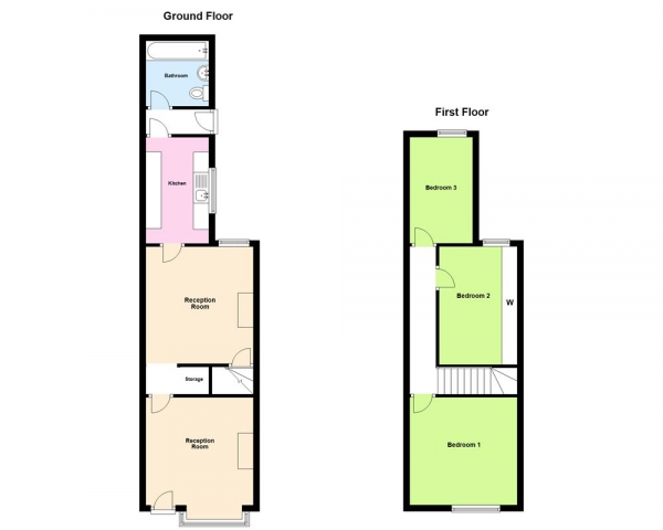 Floor Plan Image for 3 Bedroom Terraced House for Sale in Fern Road, Erdington, Birmingham, B24 9DA