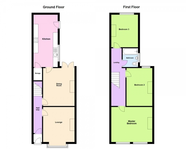 Floor Plan Image for 3 Bedroom Terraced House for Sale in Edwards Road, Erdington, Birmingham, B24 9HB