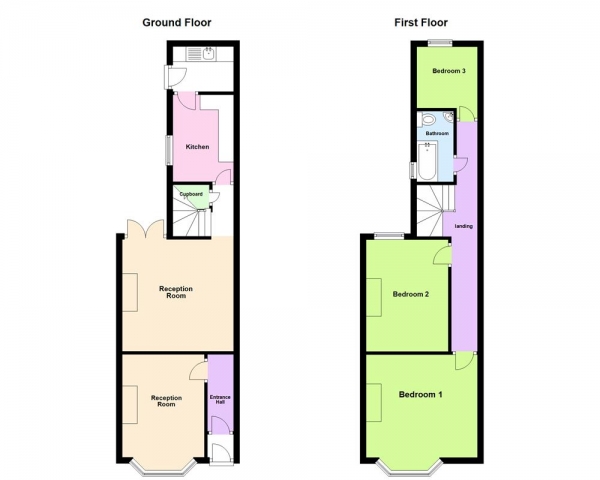 Floor Plan Image for 3 Bedroom Terraced House for Sale in Milverton Road, Erdington, Birmingham, B23 6ES