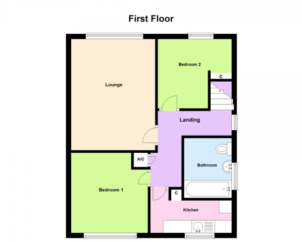 Floor Plan Image for 2 Bedroom Maisonette for Sale in Ivyfield Road, Erdington, Birmingham, B23 7HR