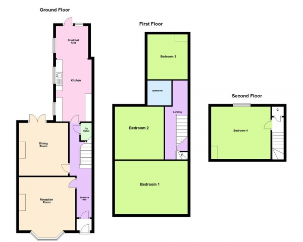 Floor Plan Image for 4 Bedroom End of Terrace House for Sale in Orchard Road, Erdington, Birmingham, B24 9JA