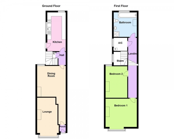 Floor Plan Image for 2 Bedroom End of Terrace House for Sale in Ilsley Road, Erdington, Birmingham, B23 6EP