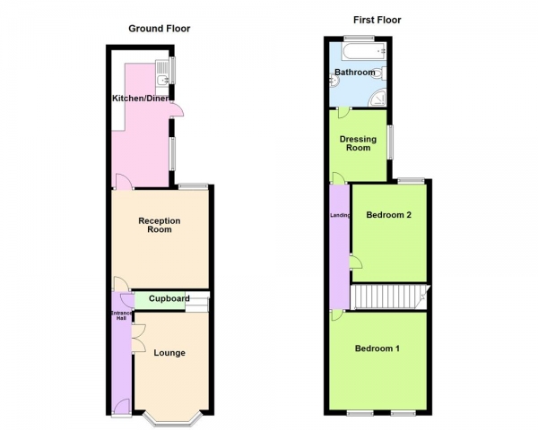 Floor Plan Image for 2 Bedroom Terraced House for Sale in Mere Road, Erdington, Birmingham, B23 7LH