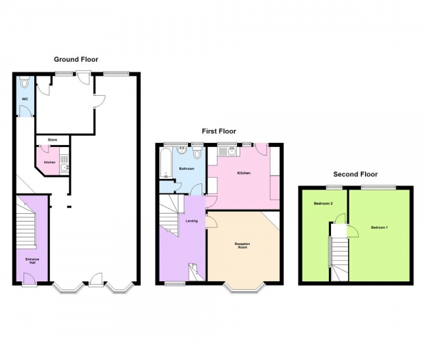 Floor Plan Image for 2 Bedroom Terraced House for Sale in Woodcote Road, Erdington, Birmingham