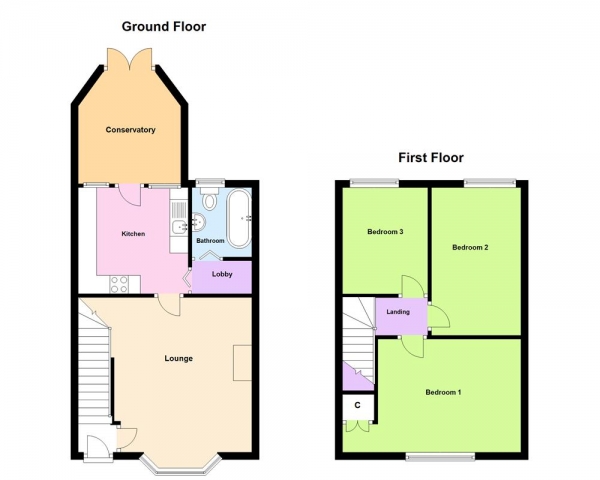 Floor Plan Image for 3 Bedroom Terraced House for Sale in Goosemoor Lane, Erdington, Birmingham, B23 5PN