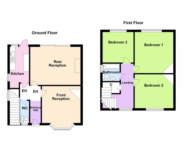 Floor Plan Image for 3 Bedroom End of Terrace House for Sale in Chudleigh Road, Erdington, Birmingham, B23 6HG