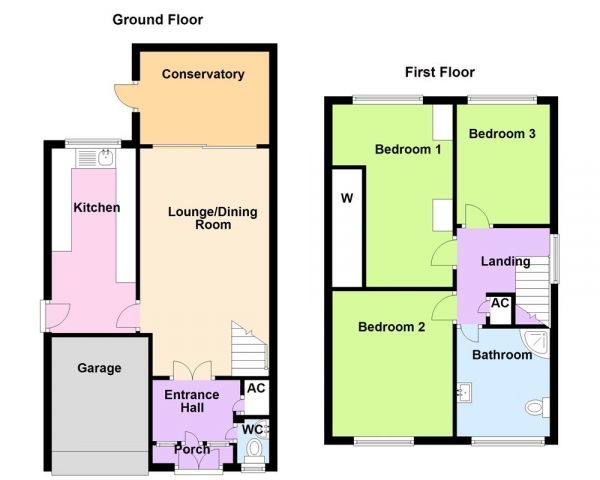 Floor Plan Image for 3 Bedroom Detached House for Sale in Woodway, Erdington, Birmingham, B24 0AH