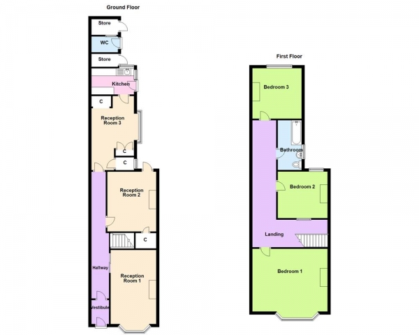 Floor Plan Image for 3 Bedroom Terraced House for Sale in Frances Road, Erdington, Birmingham, B23 7LE