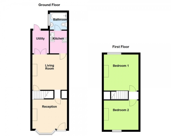 Floor Plan Image for 2 Bedroom End of Terrace House for Sale in South Road, Erdington, Birmingham, B23 6EA