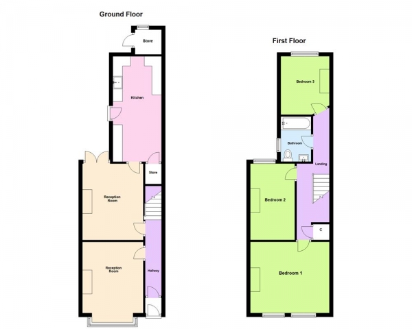 Floor Plan Image for 3 Bedroom Terraced House for Sale in Hart Road, Erdington, Birmingham, B24 9ER