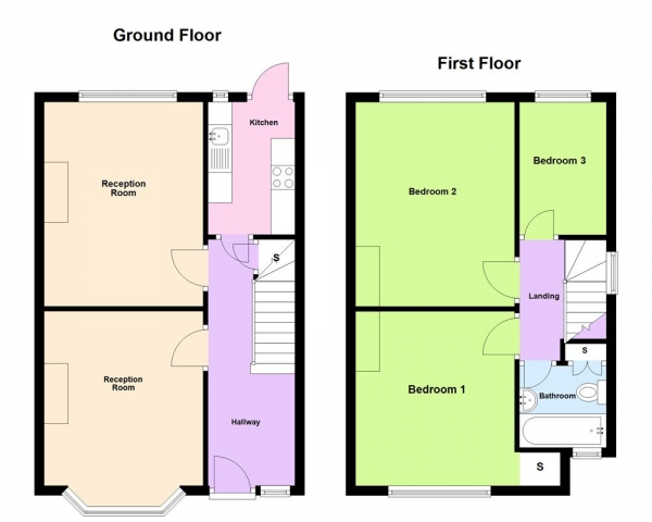 Floor Plan for 3 Bedroom Semi-Detached House for Sale in Highland Road, Erdington, Birmingham, B23 6PA, Erdington, B23, 6PA - OIRO &pound235,000