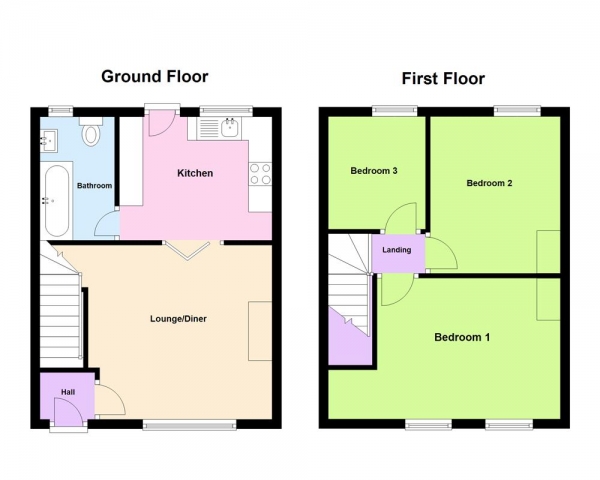 Floor Plan for 3 Bedroom Terraced House for Sale in Sheddington Road, Birmingham, Erdington, B23, 5ED - OIRO &pound217,500