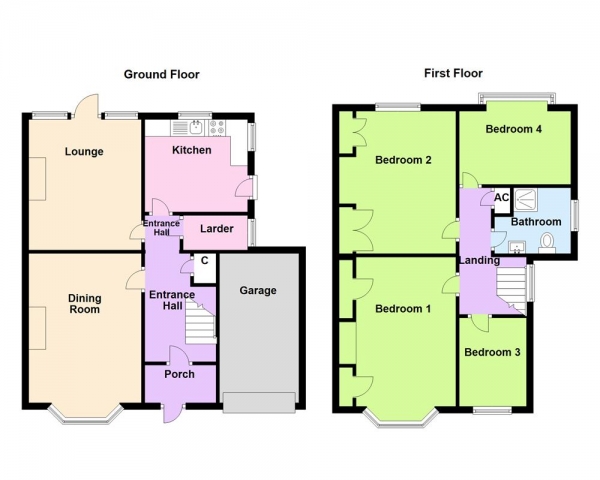 Floor Plan Image for 4 Bedroom Semi-Detached House for Sale in Grange Road, Erdington, Birmingham, B24 0DQ