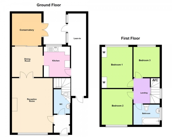 Floor Plan Image for 3 Bedroom Semi-Detached House for Sale in Court Farm Road, Birmingham B23 5ND