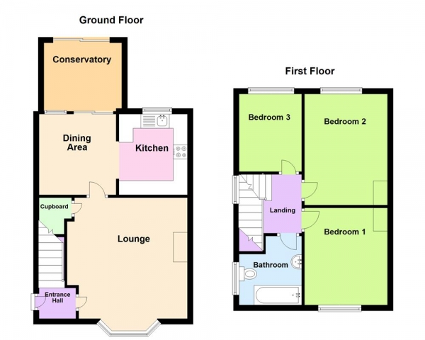 Floor Plan Image for 3 Bedroom Semi-Detached House for Sale in Regan Crescent, Erdington, Birmingham, B23 5NH