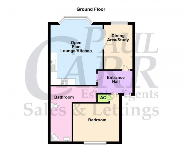 Floor Plan Image for 1 Bedroom Apartment for Sale in Lecanvey, Summer Road, Erdington, Birmingham, B23 6DY