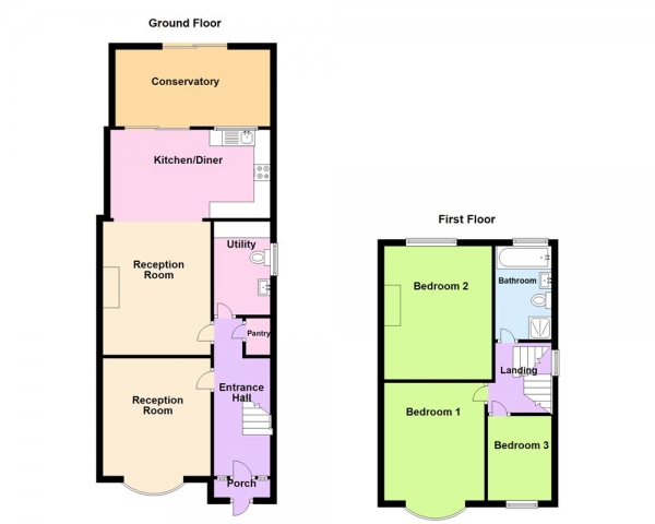 Floor Plan Image for 3 Bedroom Semi-Detached House for Sale in Dunvegan Road, Erdington, Birmingham, B24 9HH